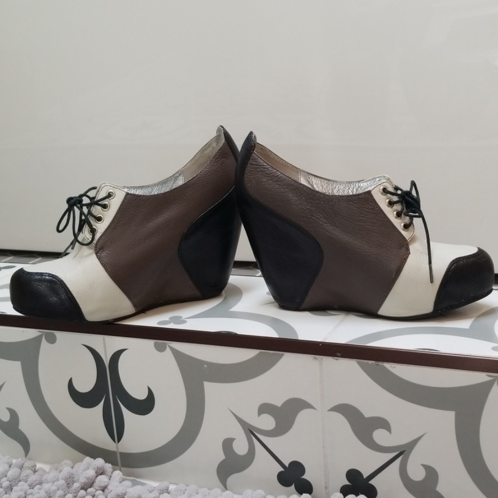 Matiko Color Block Ankle Wedge Bootie